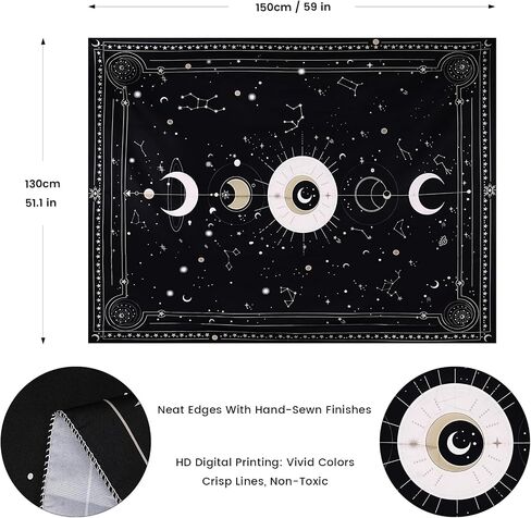 Moon Constellation Tapestry Tarot Style Tapestries Wall Hanging for Home Decoration Bedroom Living Room Decoration(59L*51.1W) in Saudi Arabia
