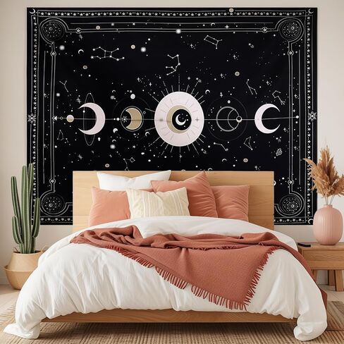 Moon Constellation Tapestry Tarot Style Tapestries Wall Hanging for Home Decoration Bedroom Living Room Decoration(59L*51.1W) in Saudi Arabia