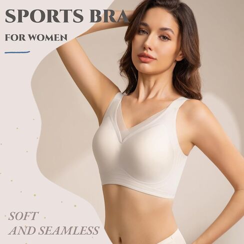 Bras for Women No Underwire Comfortable Sports Bra Smoothing Minimizer Everyday Bra(32C-46DD) in Saudi Arabia