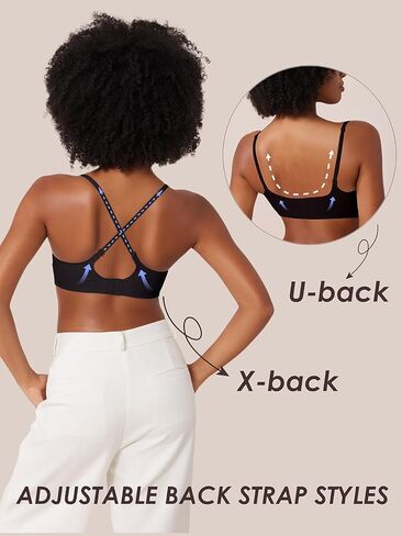 Tarbo Sexy Spaghetti Straps Cozy Adjustable Bra Comfort Wirefree Seamless Ultra-Stretch Everyday Bras in Saudi Arabia