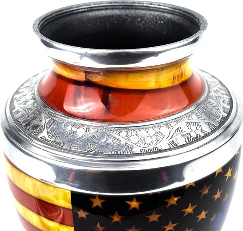 AYAANS Handcrafted Aluminium Urn for Ashes – Durable & Lightweight Cremation Urn – Elegant Memorial for Adults – Secure Closure & Timeless Design (Navy Blue, 6.5" x 6.5" x 11.5" Inches, Masonic) in Saudi Arabia