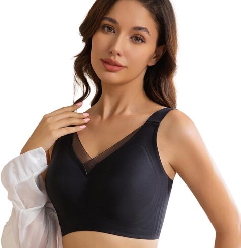Bras for Women No Underwire Comfortable Sports Bra Smoothing Minimizer Everyday Bra(32C-46DD) in Saudi Arabia
