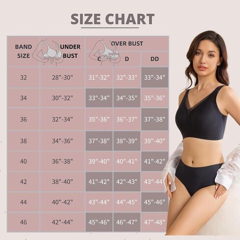 Bras for Women No Underwire Comfortable Sports Bra Smoothing Minimizer Everyday Bra(32C-46DD) in Saudi Arabia