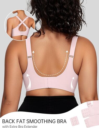 OEAK حمالات الصدر النسائية اللاسلكية V شبكة مريحة Bralette داعمة التي شيرت الصدرية لا Underwire سلس رفع حمالات الصدر اليومية 2XL الوردي in Saudi Arabia