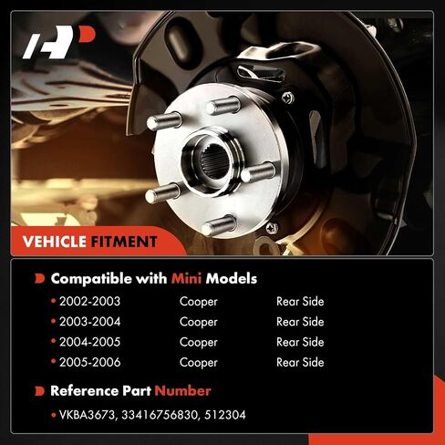 A-Premium 2 x Rear Wheel Bearing and Hub Assembly Compatible with Mini Cooper 2002 2003 2004 2005 2006 in Saudi Arabia