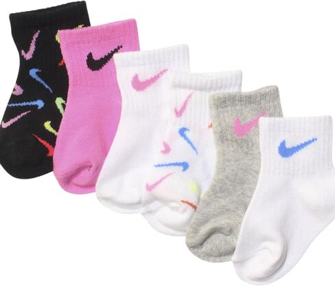 Nike Swoosh Ankle Socks 6-Pack (Infant/Toddler/Little Kid) in Saudi Arabia