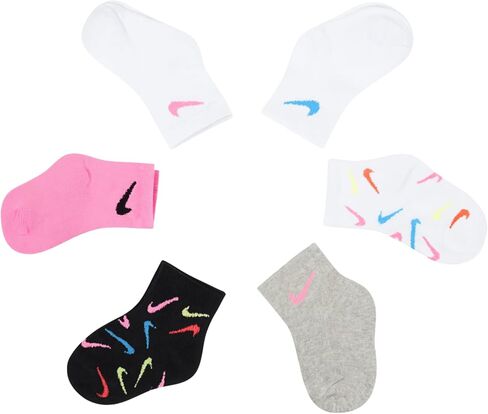 Nike Swoosh Ankle Socks 6-Pack (Infant/Toddler/Little Kid) in Saudi Arabia