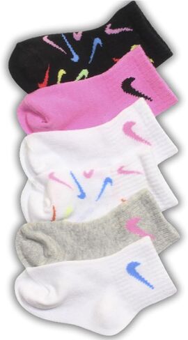 Nike Swoosh Ankle Socks 6-Pack (Infant/Toddler/Little Kid) in Saudi Arabia