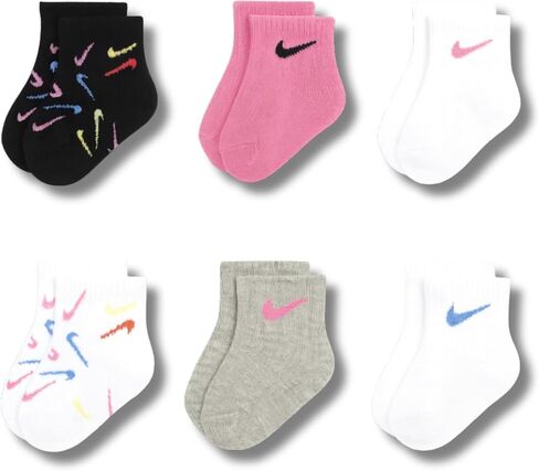 Nike Swoosh Ankle Socks 6-Pack (Infant/Toddler/Little Kid) in Saudi Arabia