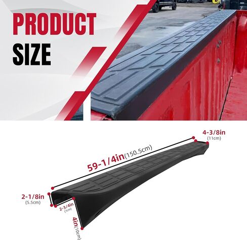 HECASA Tailgate Molding Top Protector Cap Compatible with 2007-2014 Chevy Chevrolet Silverado/GMC Sierra 1500 2500 3500 Replacement for 25844299 GM1904104 Truck Spoiler Protector Cover Black in Saudi Arabia