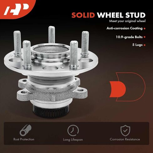 A-Premium Rear Wheel Bearing and Hub Assembly with 5-Lug Compatible with Hyundai Elantra 2007-2012, L4 2.0L & 4-Wheel ABS Only in Saudi Arabia