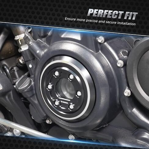 NICECNC Left Transparent Derby Cover Alternator Plug Cover Black Aluminum Compatible with Harley Sportster S RH1250S 2021-2024, Pan America 1250 RA1250 2021-2024, Replacement for 25701120, See Fit. in Saudi Arabia