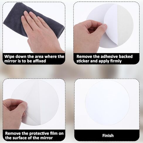 12 Pack Acrylic Round Mirror, 4 Inch Non Glass Round Mirror Plate Self Adhesive Mirrors Stickers, Acrylic Plate Circle-Mirrors Trays for Wedding Table Center DIY Crafts Home Wall Candle Decor in Saudi Arabia