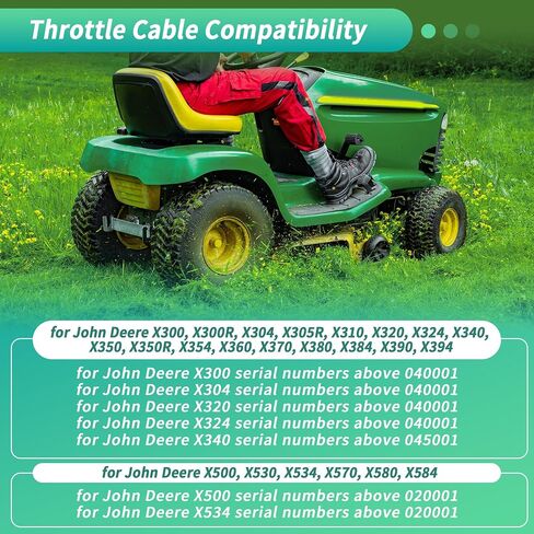 AM140333 Throttle Choke Lever Cable for John Deere X300 X300R X304 X305R X350 X350R X500 X530 X534 X570 X580 X584 Throttle Lever in Saudi Arabia