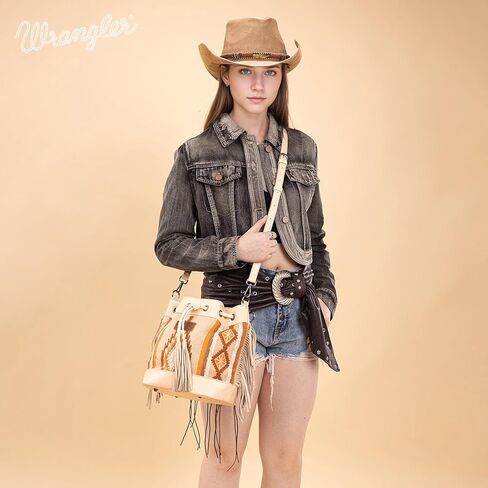 Wrangler Hobo Bags for Women Designer Bucket Purses Western Shoulder Handbags in Kuwait