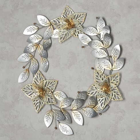 Touch of Class Metallic Sparkling Wreath Metal Wall Art 26 Inches Diameter in Saudi Arabia