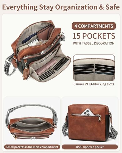 Crossbody Bags for Women, Medium Crossbody Purse with RFID Pockets & Built in Wallet, Handbags Shoulder Bag, Gifts in Kuwait