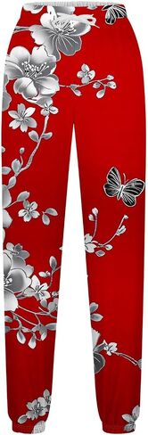 bmkBWO Sweatpants for Women,Fashion Graphic High Waisted Joggers Drawstring Lounge Pants with Pockets in Saudi Arabia