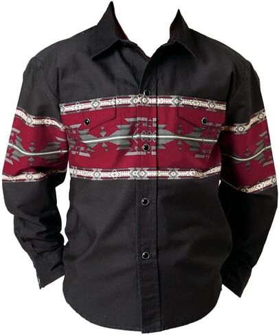 ROPER Western Shirt Boys L/S Aztec Border Black 03-030-0431-0107 BL in Saudi Arabia