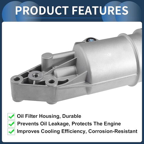 Engine Oil Filter Base Housing Assembly, Oil Filter Housing No.06E115405K for Audi A4 A5 A6 Upgraded Aluminum Alloy Silver Tone, 1 Pc in Saudi Arabia