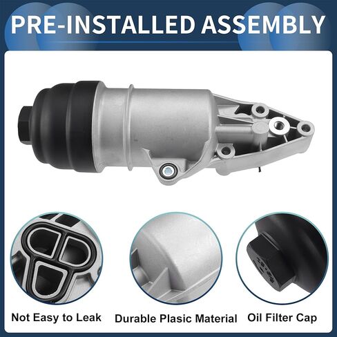 Engine Oil Filter Base Housing Assembly, Oil Filter Housing No.06E115405K for Audi A4 A5 A6 Upgraded Aluminum Alloy Silver Tone, 1 Pc in Saudi Arabia