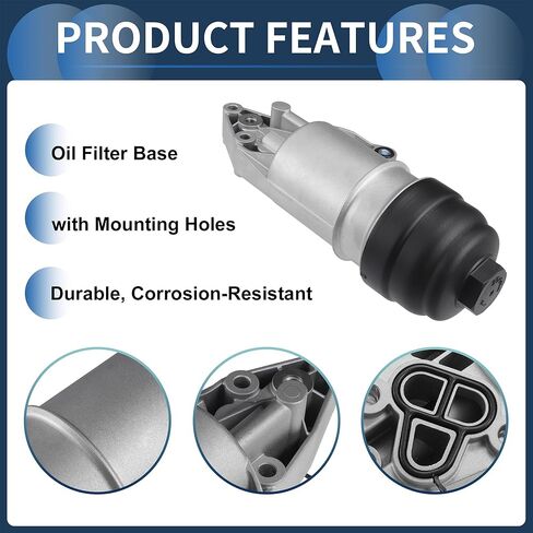 Engine Oil Filter Base Housing Assembly, Oil Filter Housing No.06E115405K for Audi A4 A5 A6 Upgraded Aluminum Alloy Silver Tone, 1 Pc in Saudi Arabia