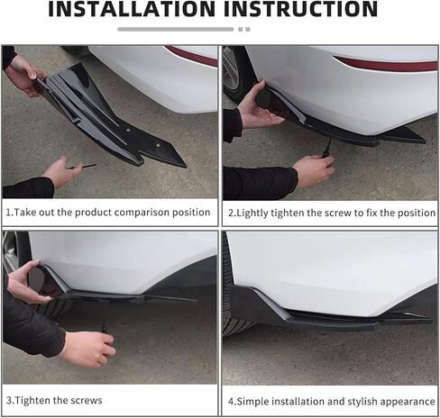 2PCS Car Rear Bumper Diffuser Spoilers for Volvo S60 III 2018 2019 2020 2021 2022 2023 2024, Rear Bumper Guard Diffuser Splitter Anti-Collision Front Bumper Lip Protector Exterior Decoration in Saudi Arabia