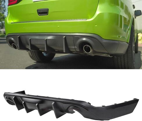 Rear Diffuser Lip 5Pcs Compatible with for Dodge Durango 2011-2024 Rear Diffuser Lip Splitter Spoiler with Shark Fin & Dual Tips (Carbon Fiber Print) in Saudi Arabia