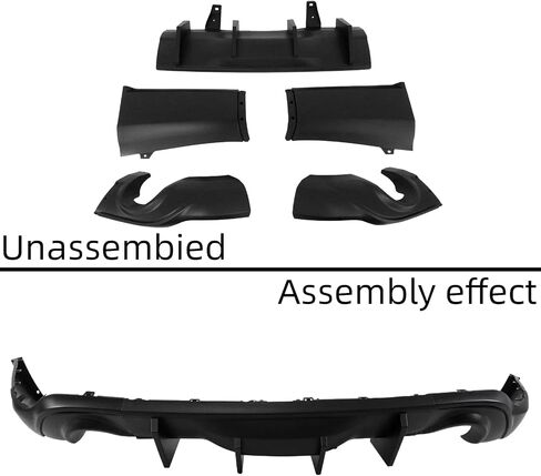 Rear Diffuser Lip 5Pcs Compatible with for Dodge Durango 2011-2024 Rear Diffuser Lip Splitter Spoiler with Shark Fin & Dual Tips (Carbon Fiber Print) in Saudi Arabia