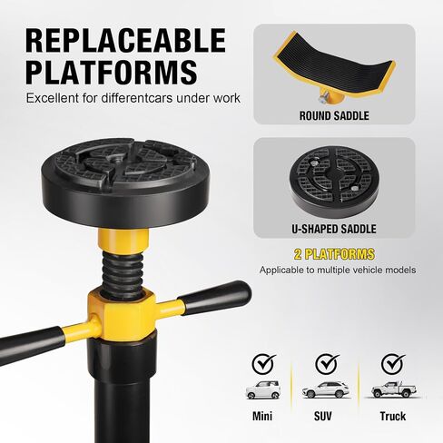سترة صفراء لدعم underhoist سعة 3/4 طن ، والرفع من 43.3 "إلى 70.9" ، وعجلتان ، ومقبض تدور محمولة ، والسرج المحيط ، ودعم مكونات المركبات ، ومسمار القفل الذاتي in Kuwait