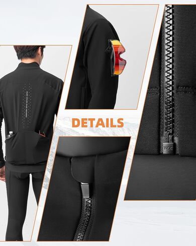 ROCKBROS Winter Cycling Jacket for Men Windbreaker Long Sleeve Bike Jacket Thermal Running Jacket for Cold Weather in Saudi Arabia