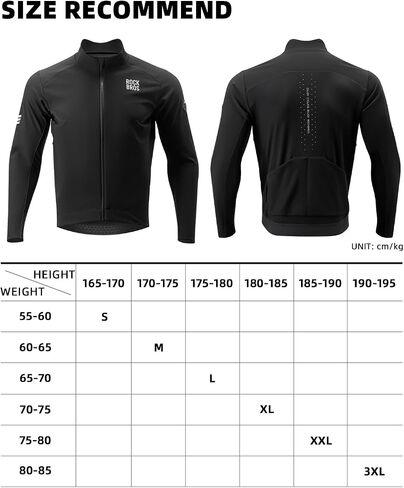 ROCKBROS Winter Cycling Jacket for Men Windbreaker Long Sleeve Bike Jacket Thermal Running Jacket for Cold Weather in Saudi Arabia