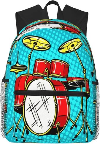 Travel Backpack for Boys Girls Kids, Doodle Drum Musical Instrument Backpacks Children School Bag Bookbag Daypack for Men Women in Saudi Arabia