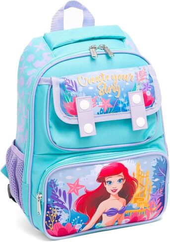 Disney Little Mermaid Backpack Purse for Girls - Bundle with 12" Miini Bag for Girls Featuring Ariel Plus Water Bottle, Stickers, More | Little Mermaid Small Backpack for Kids, Toddlers in Saudi Arabia