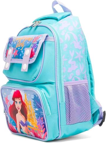 Disney Little Mermaid Backpack Purse for Girls - Bundle with 12" Miini Bag for Girls Featuring Ariel Plus Water Bottle, Stickers, More | Little Mermaid Small Backpack for Kids, Toddlers in Saudi Arabia
