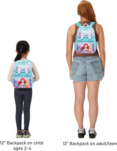Disney Little Mermaid Backpack Purse for Girls - Bundle with 12" Miini Bag for Girls Featuring Ariel Plus Water Bottle, Stickers, More | Little Mermaid Small Backpack for Kids, Toddlers in Saudi Arabia