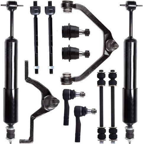 مجموعة تعليق الصدمات من Struts لـ 2001-2005 Ford Explorer Sport Trac ممتص الصدمات الأمامي، قضيب تثبيت نهاية قضيب وصلة مجموعة وصلة ذراع التحكم ومفاصل الكرة 12 قطعة، 341302 in Saudi Arabia