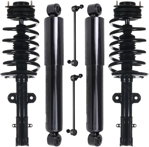 Detroit Axle - Front 6pc Struts Shocks Kit for 13-16 Chrysler Town & Country, 12-18 Dodge Grand Caravan, 12-15 Ram C/V, 2 Struts & Coil Spring 2 Sway Bars 2 Rear Shock Absorbers Replacement Suspension in Saudi Arabia