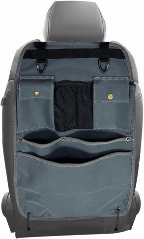 Black Car Seat Back Organizer with Multiple Pockets and Hooks in Saudi Arabia