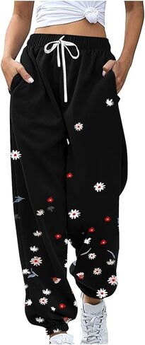 bmkBWO Sweatpants for Women,Fashion Graphic High Waisted Joggers Drawstring Lounge Pants with Pockets in Saudi Arabia