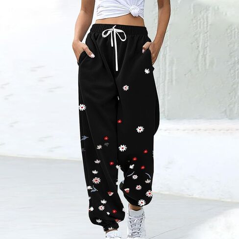 bmkBWO Sweatpants for Women,Fashion Graphic High Waisted Joggers Drawstring Lounge Pants with Pockets in Saudi Arabia