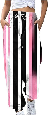 bmkBWO Sweatpants for Women,Fashion Graphic High Waisted Joggers Drawstring Lounge Pants with Pockets in Saudi Arabia