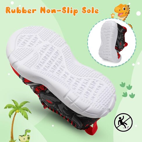 FEETCITY Toddler Shoes Boys Girls Walking Shoes Toddler Slip On Shoes Wide Kids Tennis Shoes Lightweight Toddler Dinosaur Shoes Baby Sneakers in Kuwait