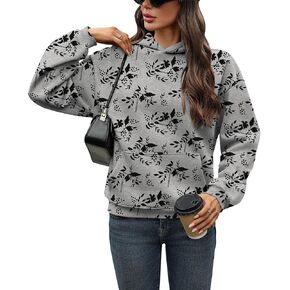 Women's Oversized Hoodie Leopard Camo Maple Leaf Floral Loose Fit Fleece Hoodie with Kangaroo Pocket in Kuwait