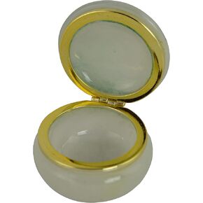2.5 Inch Italian Alabaster Stone Trinket Box in White in Saudi Arabia