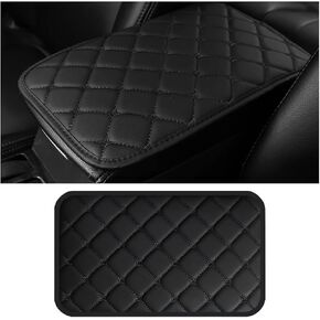 Car Center Console Cushion Pad, PU Leather Vehicle Armrest Protection Cover, Waterproof Automotive Interior Arm Rest Seat Box Mat Accessories, Universal for SUV, Sedan, Truck (Black/Blue) in Kuwait
