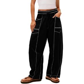 Arssm Womens Baggy Wide Leg Pants Drawstring Barrel Pants Summer Casual Beach Lounge Trousers in Saudi Arabia