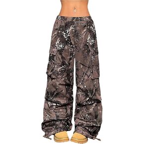 بنطال Verdusa النسائي Grunge Camo Cargo واسع الساق وفضفاض مع جيوب in Kuwait