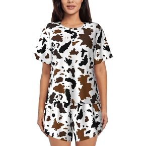 طقم بيجامات للنساء بأكمام قصيرة تي شيرت وسروال قصير وملابس نوم وملابس نوم منزلية صيفية in Kuwait