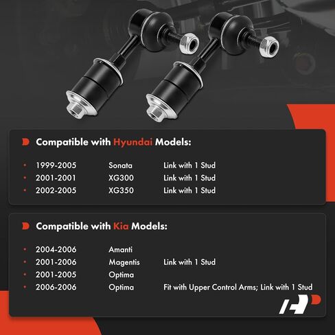 A-Premium 2 x Front Sway Bar Links Stabilizer Bar Links, Compatible with Hyundai Sonata 1999-2005, XG300 2001, XG350 2002-2005 & Kia Optima/Magentis 2001-2006, Amanti 2004-2006 in Saudi Arabia